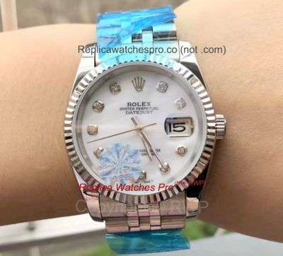 Copy Rolex Datejust 36mm SS Diamond Markers White MOP Dial Man's Watch